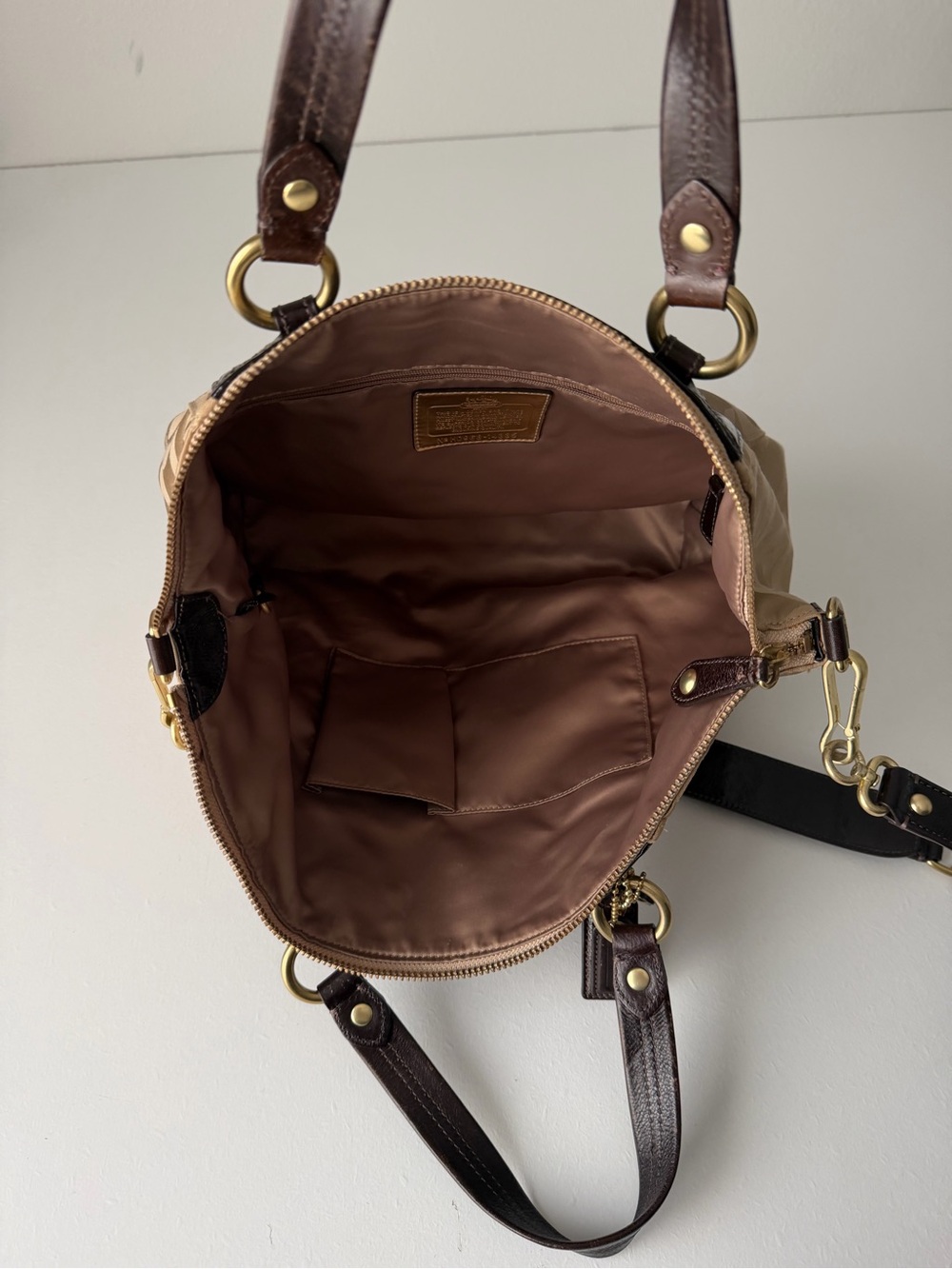 Brown + Tan Coach Bag - Picture 3 of 6
